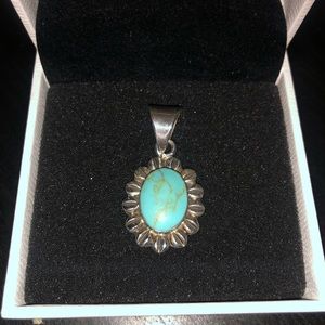 .925 Sterling Silver Pendant with turquoise